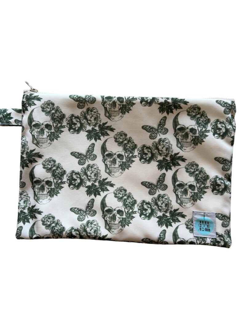 Handbag - Khaki Skulls