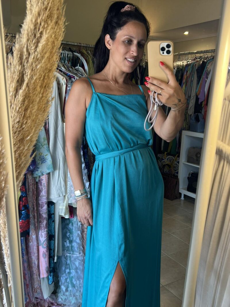 Miranda Silky Dress - Emerald - Image 3