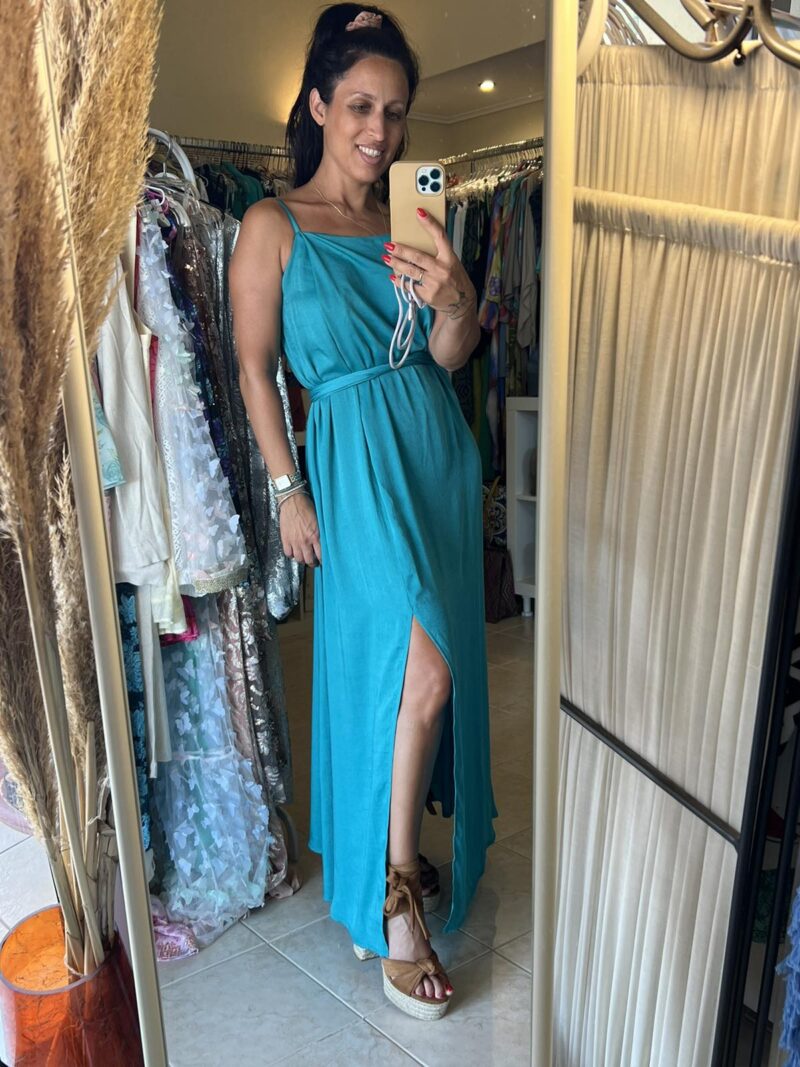 Miranda Silky Dress - Emerald