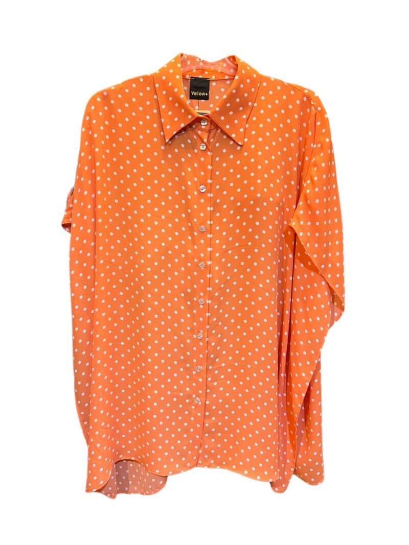 Shirt Plus Size - Πορτοκαλί Πουά