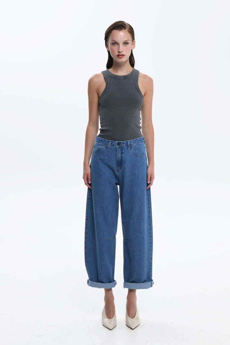 Inna Balloon Denim – Mid Blue