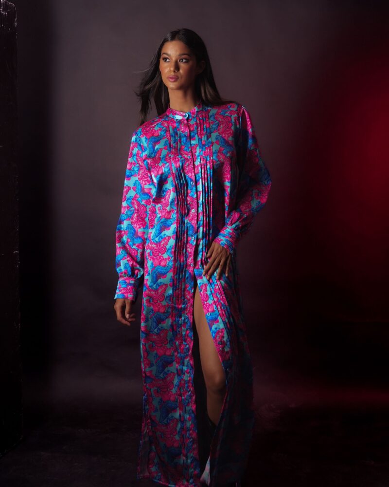 Jewel Semizie Satin Dress - Image 2