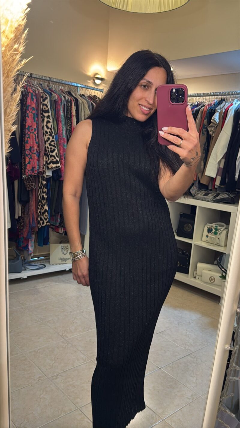 Kacy Knitage Dress - Black