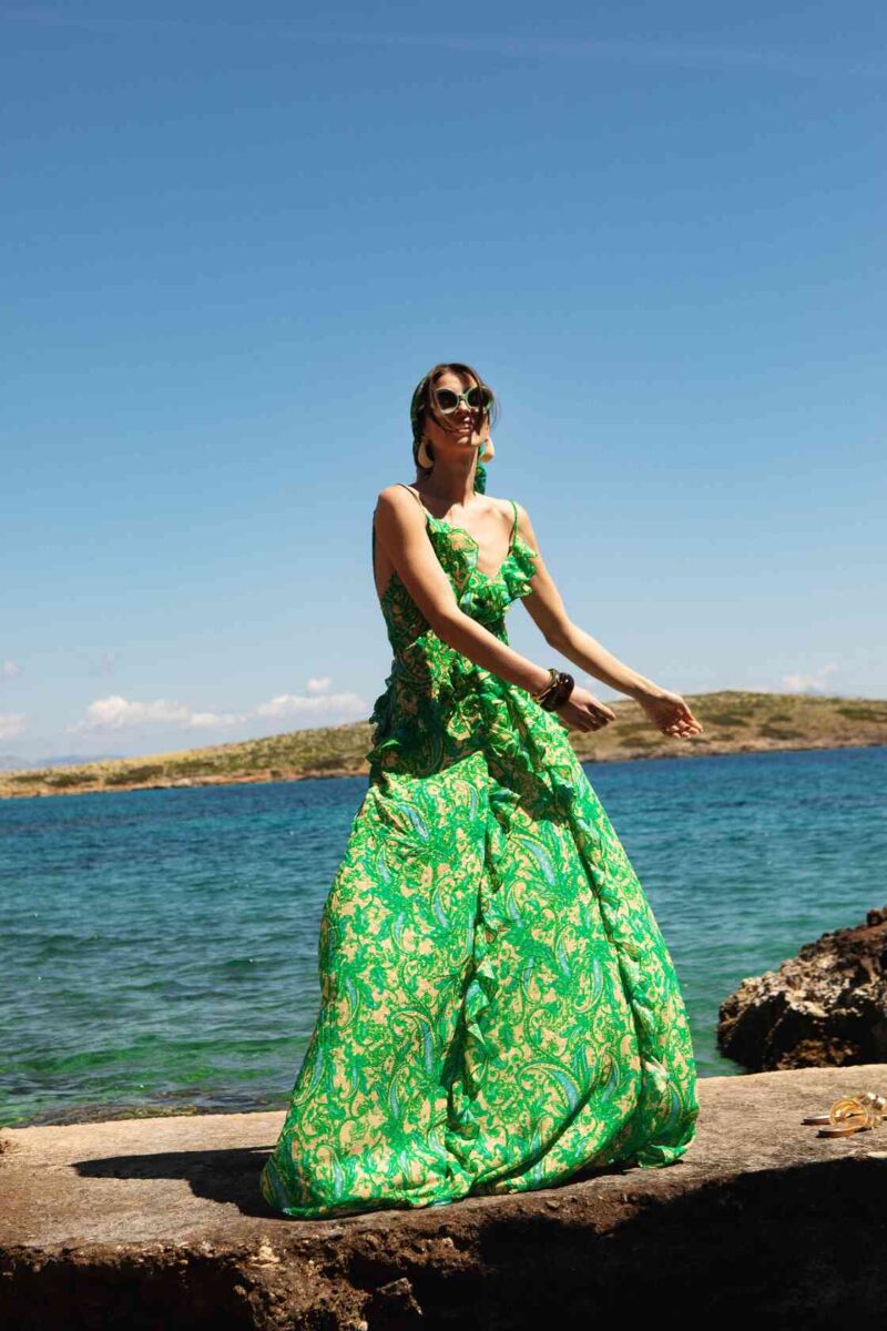 Orelia Maxi Dress - Green - Image 3