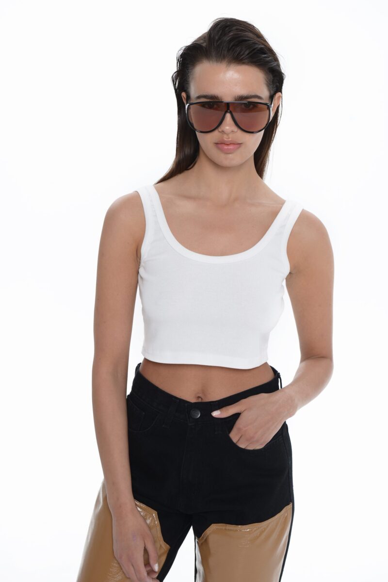 Mariliza Bamboo Crop Top - White