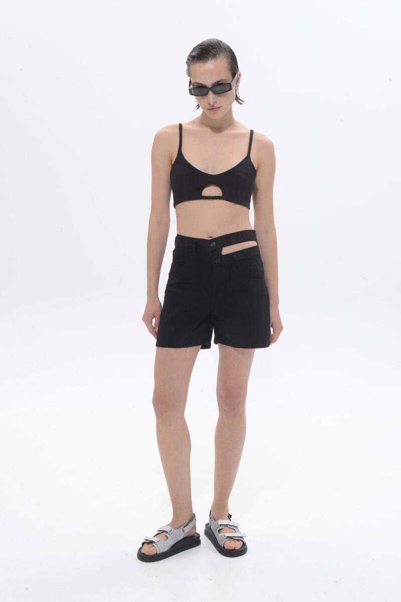 Brenda Denim Shorts - Black