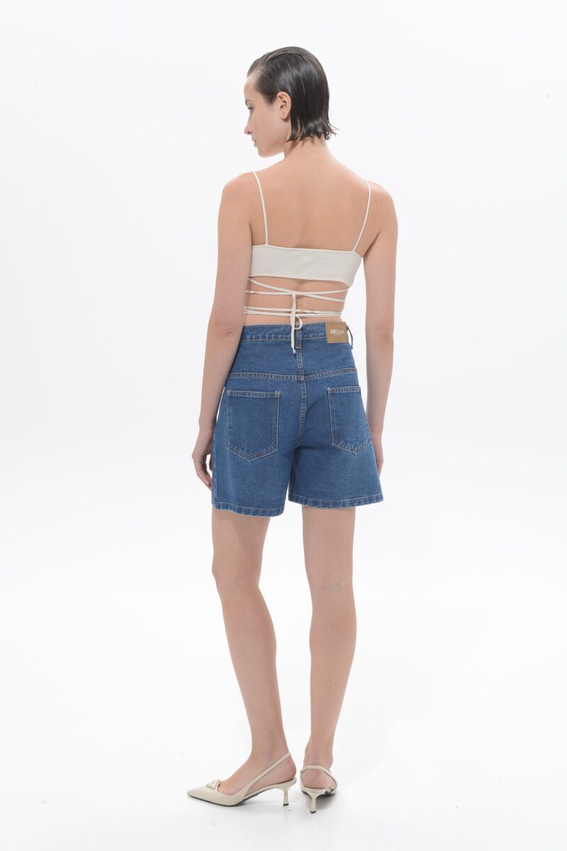Brenda Denim Shorts - Mid Blue - Image 3