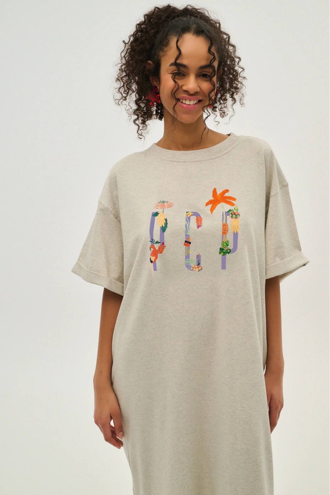 Γυναικείο Φόρεμα με τύπωμα Mila - Grey - Image 2