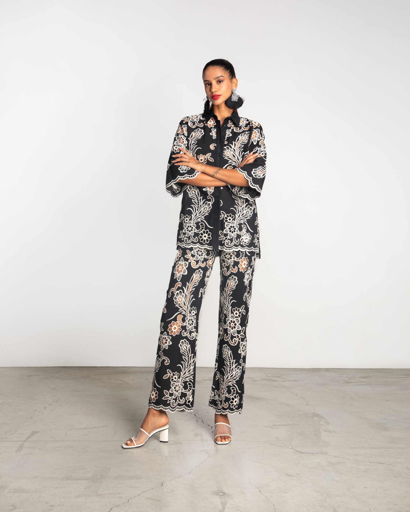 Tiffany Embroidered Shirt - Black - Image 3