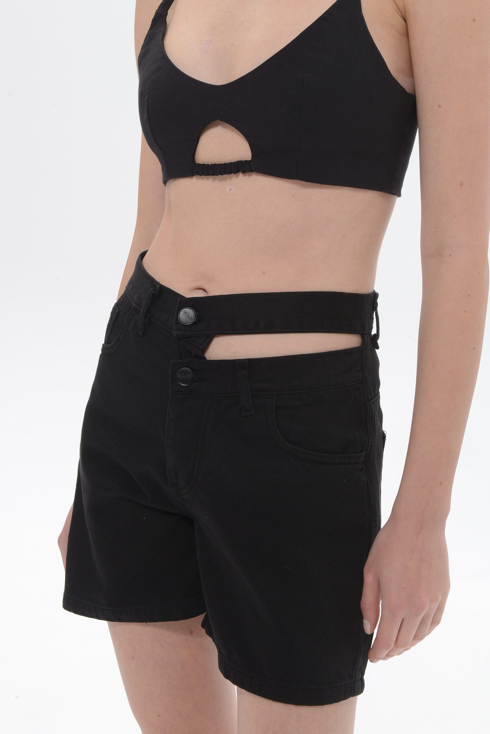 Brenda Denim Shorts - Black - Image 2