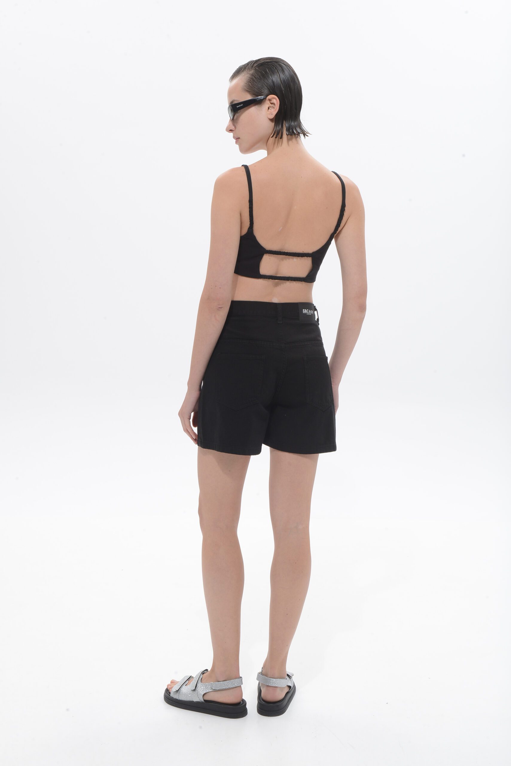 Brenda Denim Shorts - Black - Image 3