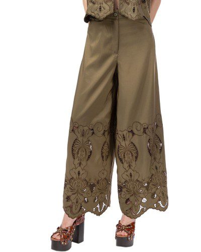 Shirley Embroidered Pants – Khaki - Image 2
