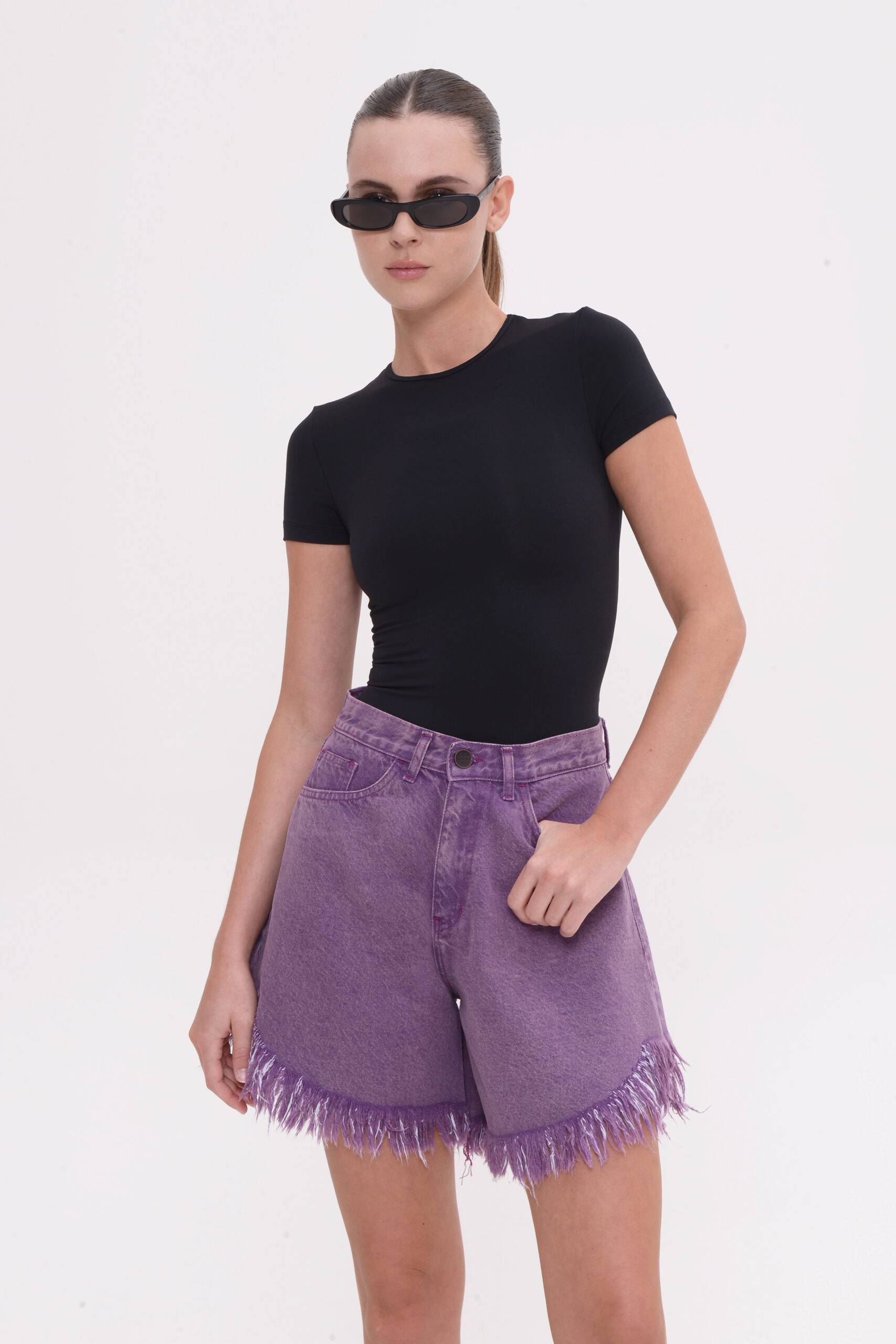 Domna Denim Shorts – Purple