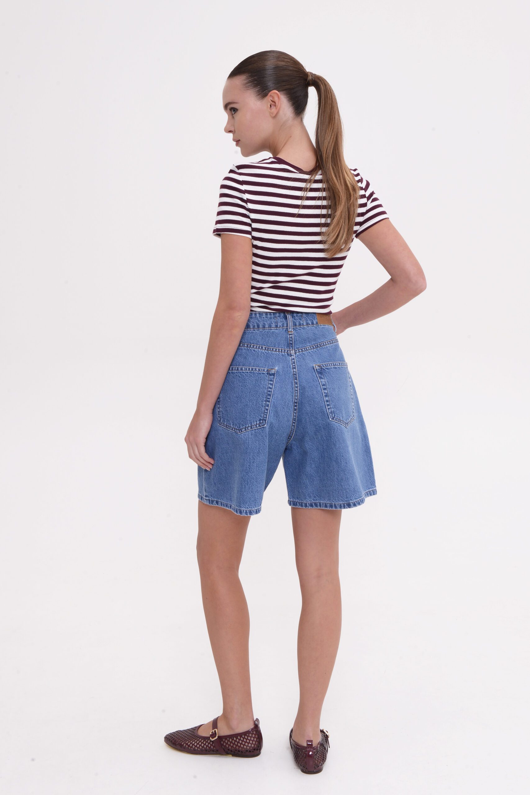 Riley Denim Shorts – Mid Blue - Image 2