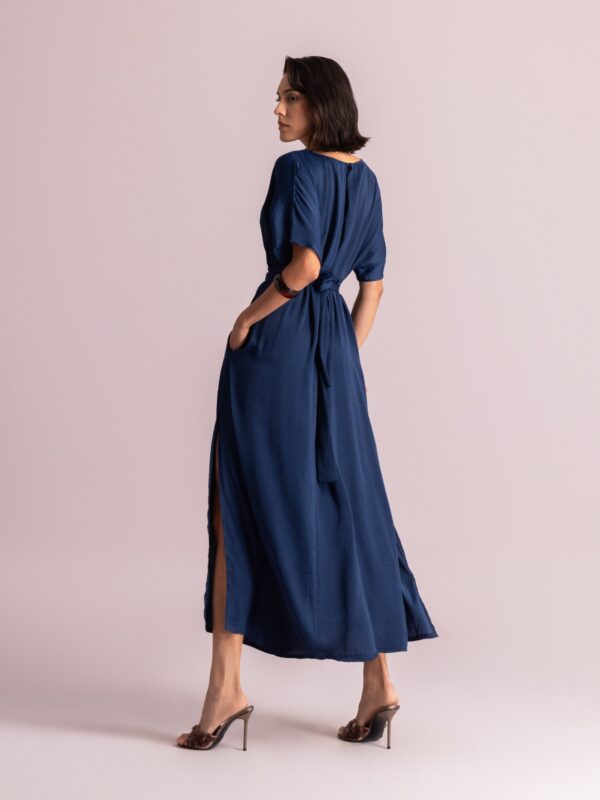 Esme Silky Dress – Navy Blue - Image 3