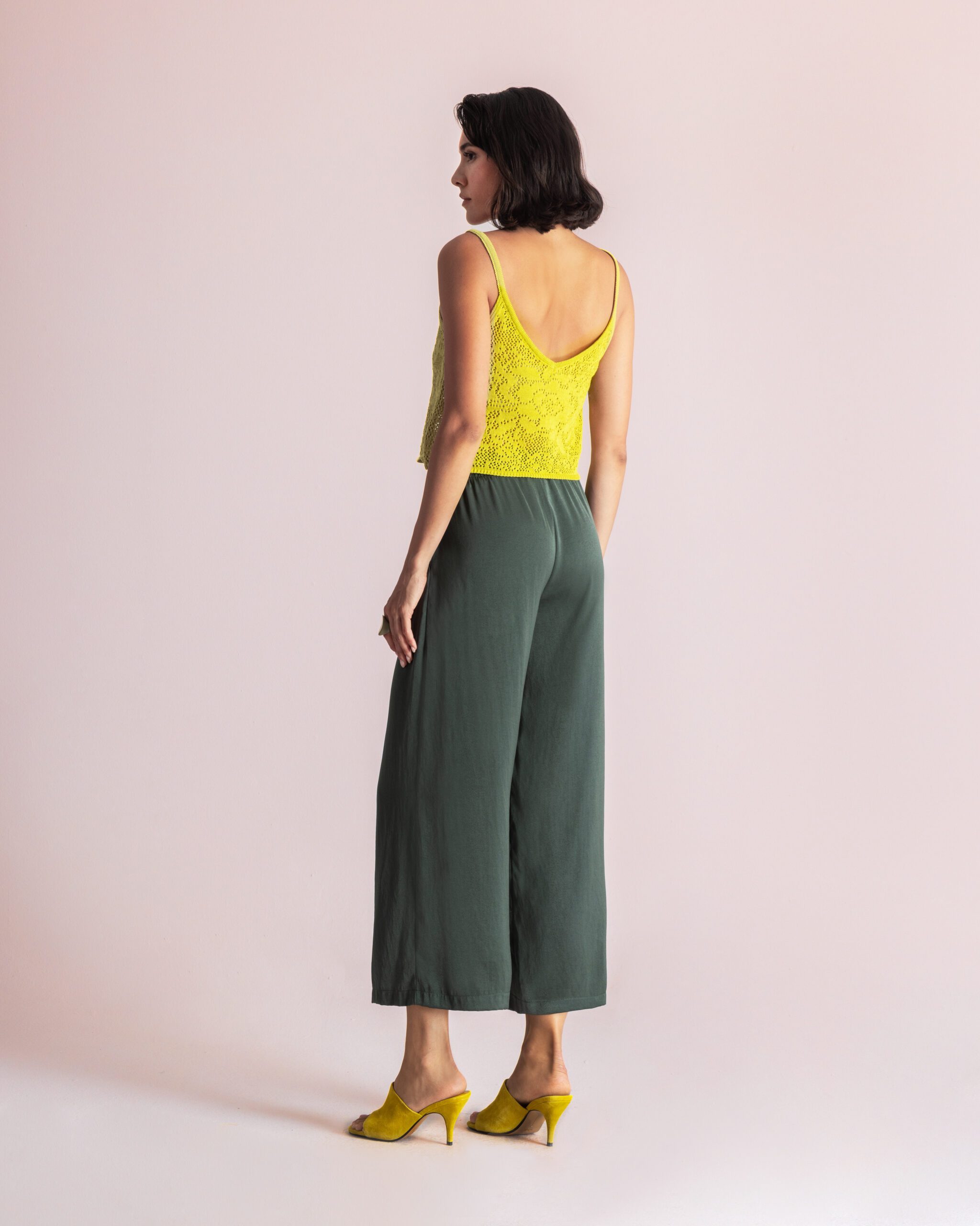 Silky Zip Cullote – Khaki - Image 4