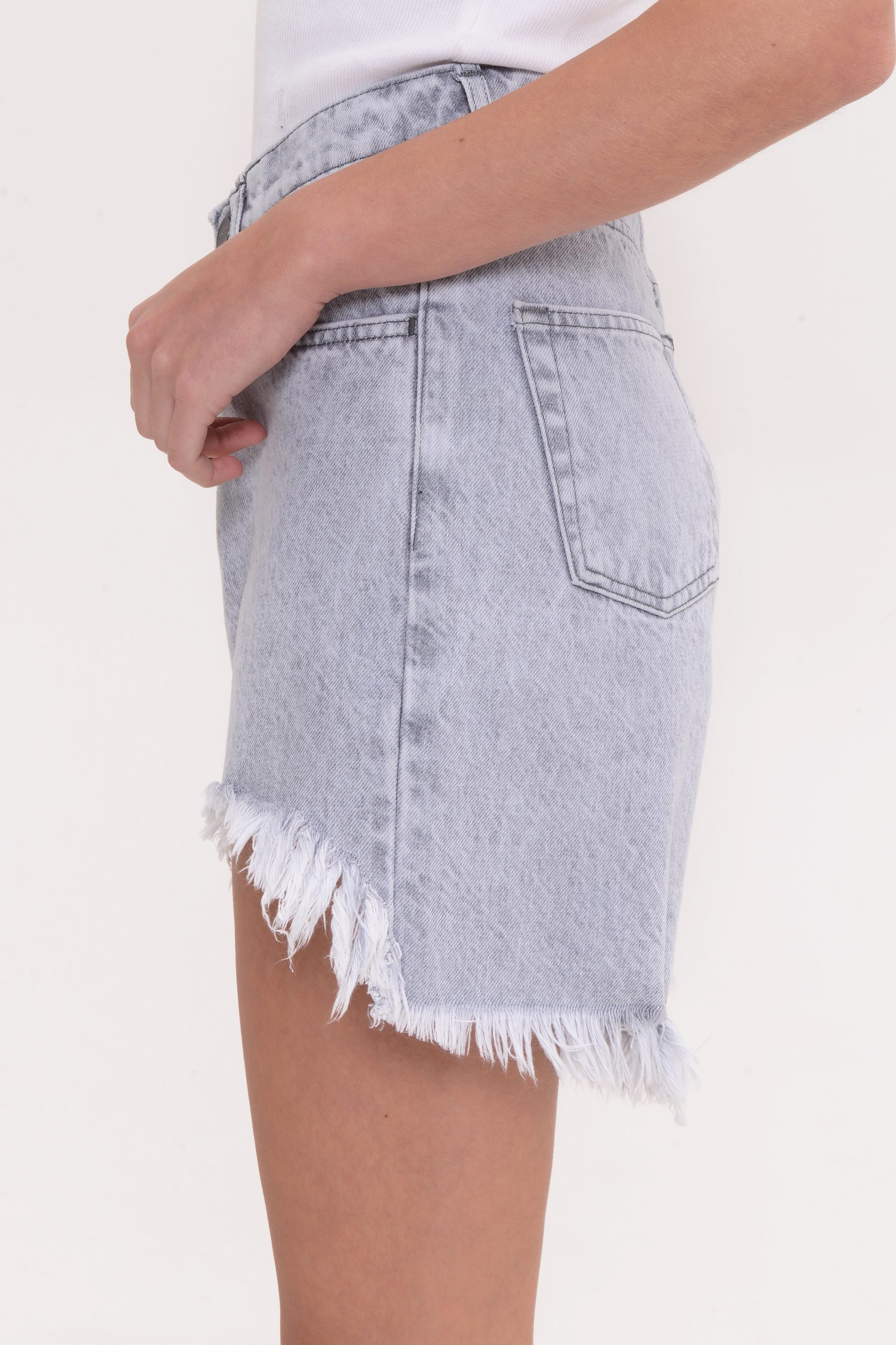 Rossa Denim Shorts – Platinum Grey - Image 3