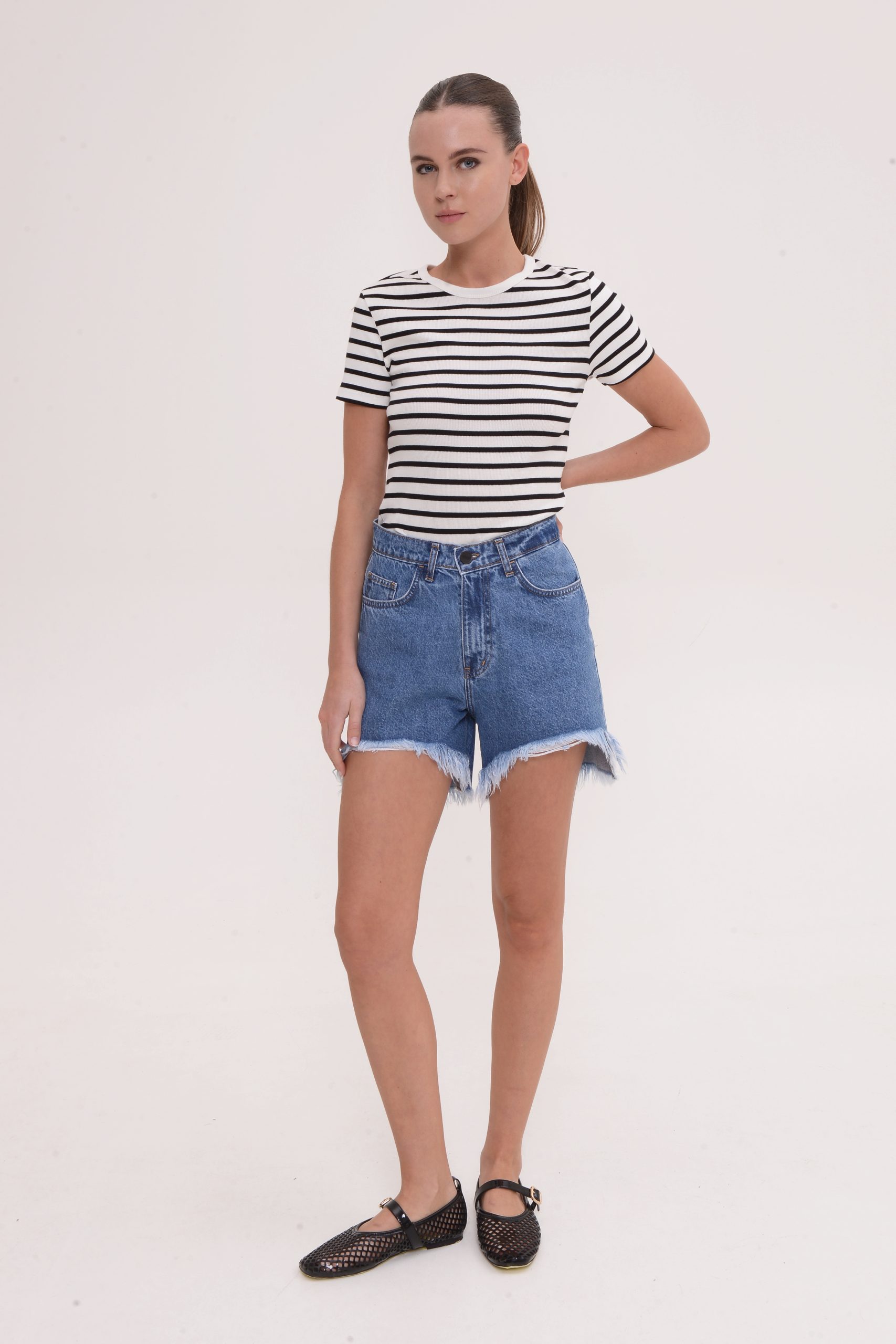 Rossa Denim Shorts – Mid Blue