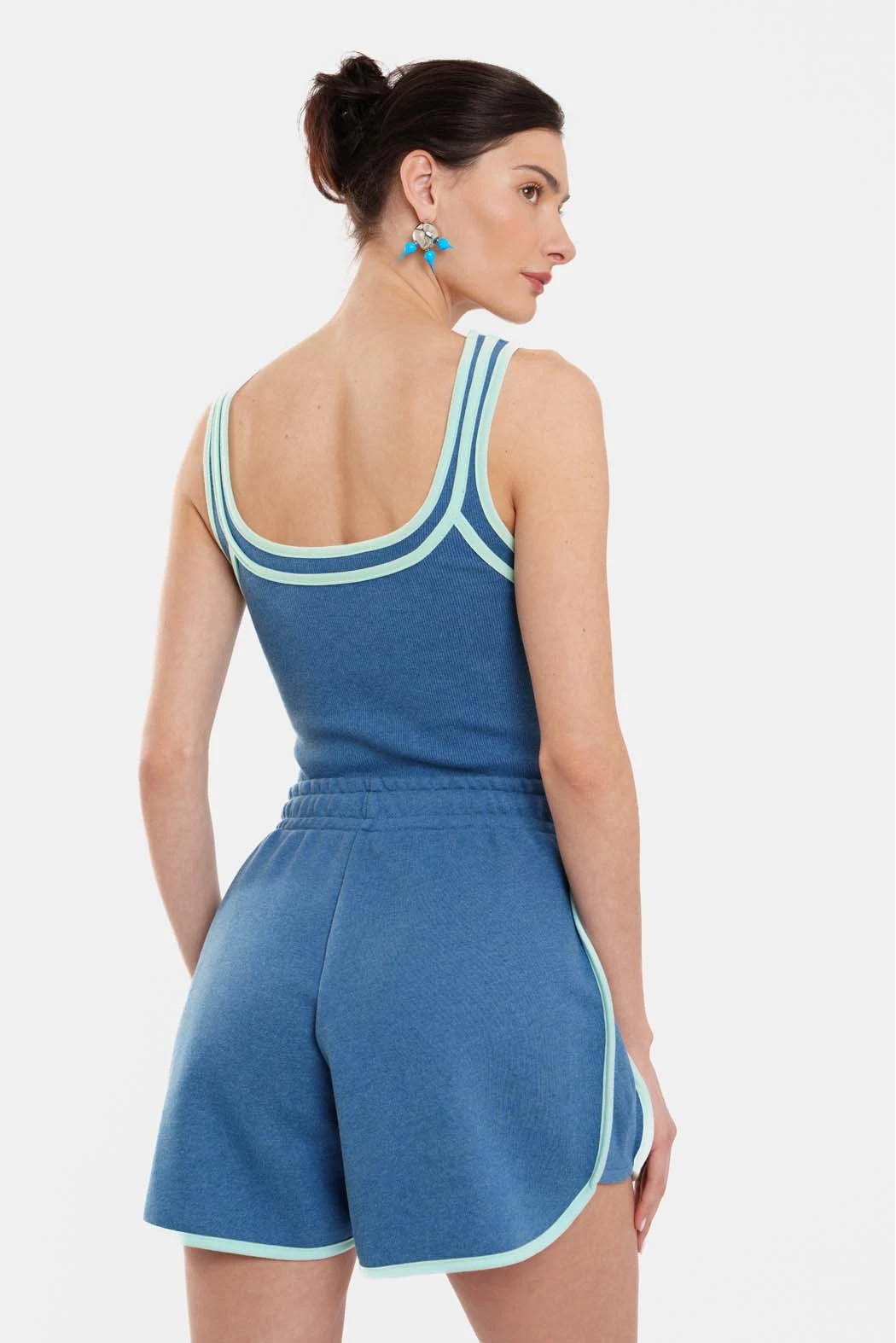 Γυναικείο Rib Αμάνικο Crop Top με κέντημα Niki Rank - Vienna - Image 4