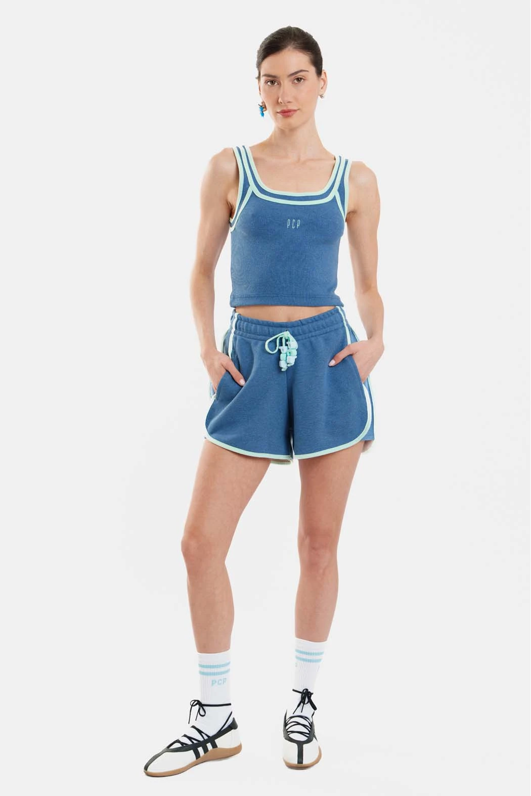 Γυναικείο Rib Αμάνικο Crop Top με κέντημα Niki Rank - Vienna - Image 2