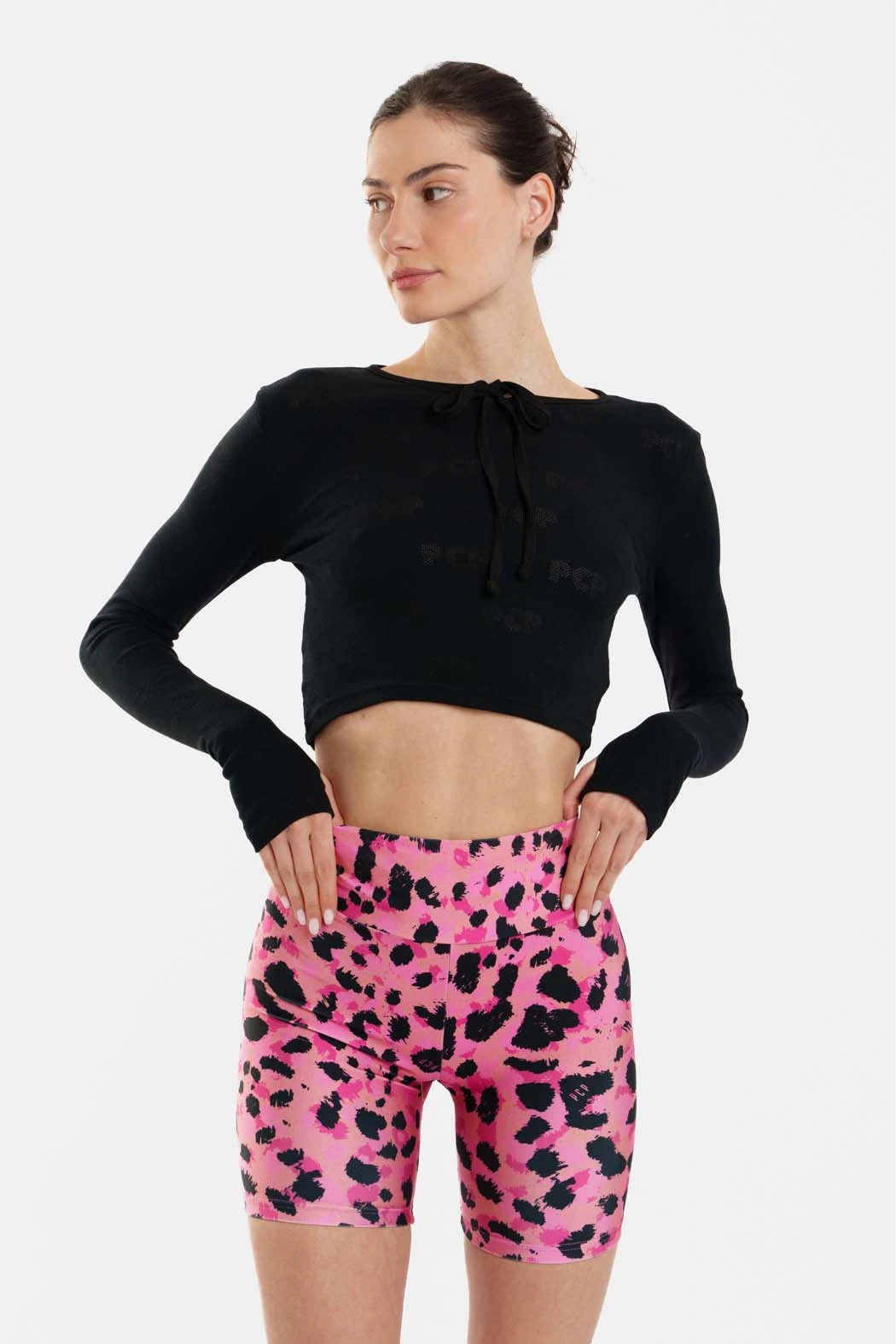 Γυναικείο Crop Top με pointelle Elody - Black