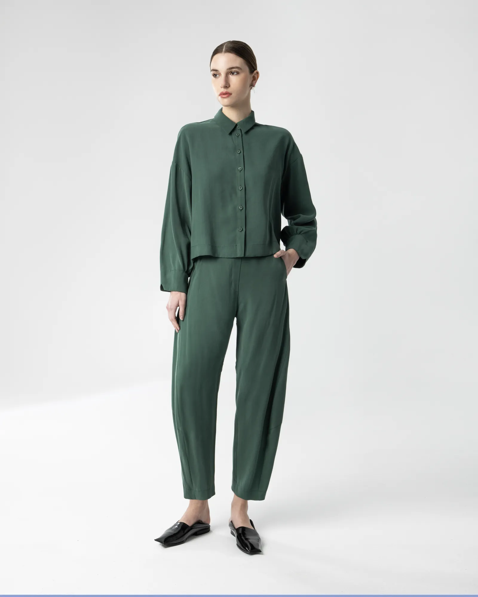 Jaclyn Crop Shirt – Green