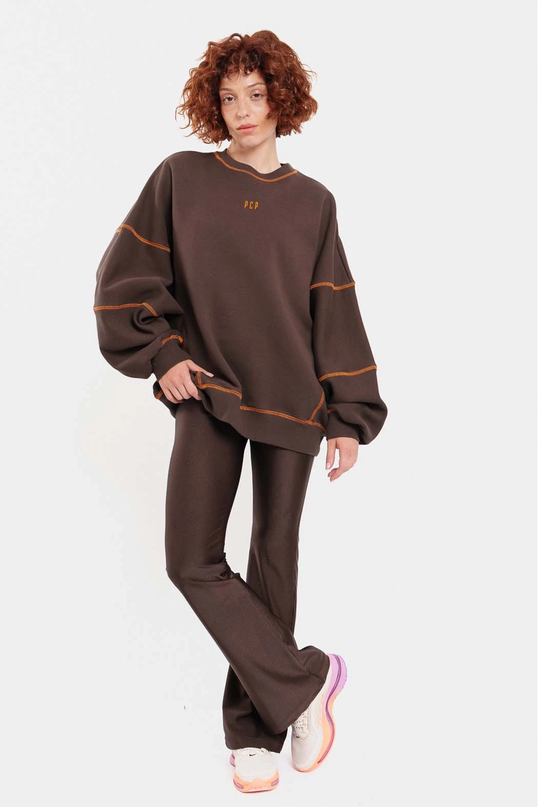 Γυναικείο Φούτερ με κέντημα MIRA - BROWN - Image 4